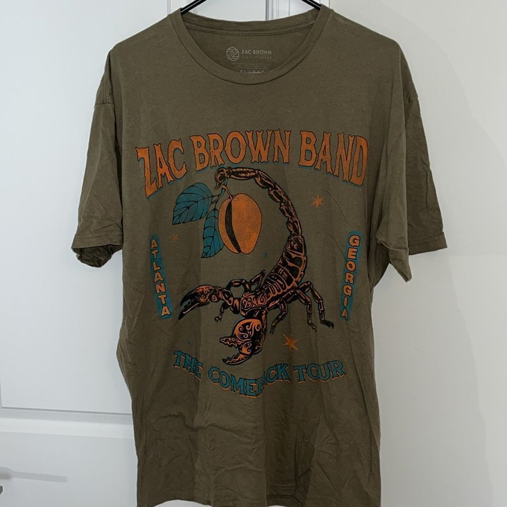 Zac Brown Band Comeback Tour Atlanta Georgia Scorpion Olive Green Military Shirt